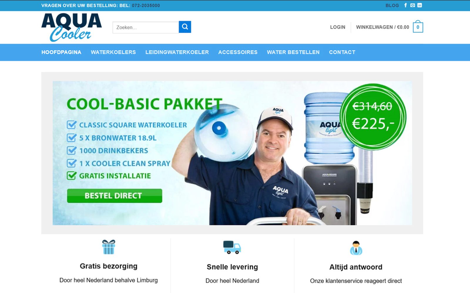 Screenshot webshop Aqua Cooler