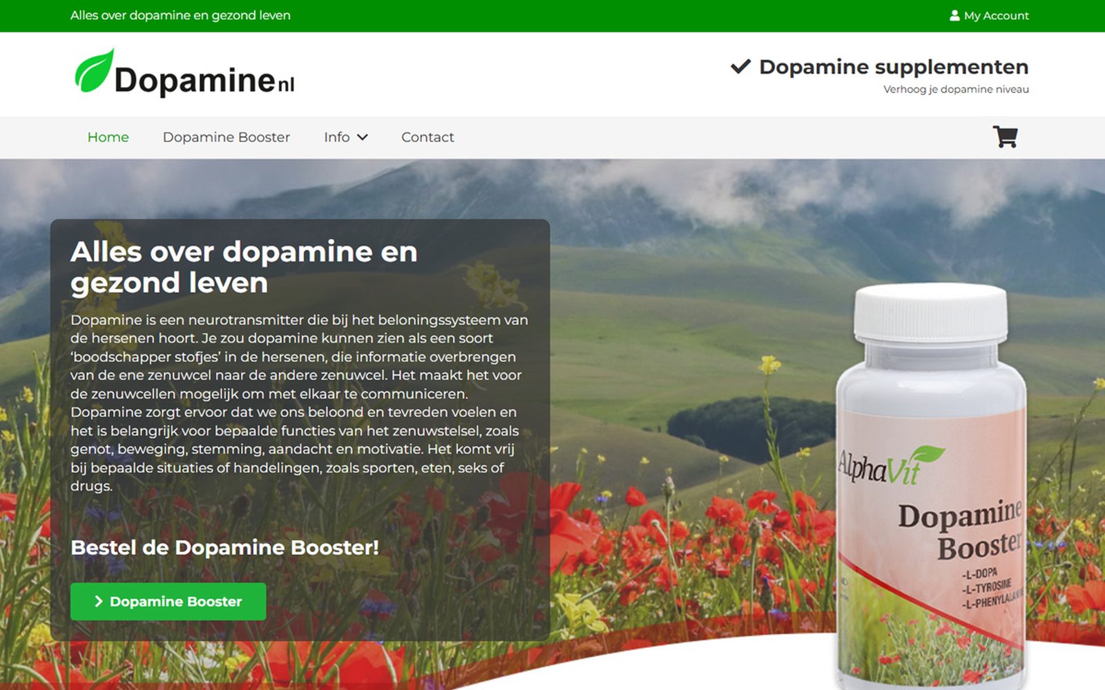 Screenshot website Dopamine.nl